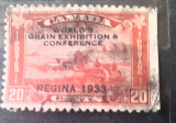 Canada 1933 recolta, tractor, supratipar world&#039;s grain exhibitions 1v stampilata