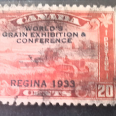 Canada 1933 recolta, tractor, supratipar world's grain exhibitions 1v stampilata