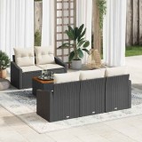 vidaXL Set de canapele pentru grădină 6 pcs Negru și alb