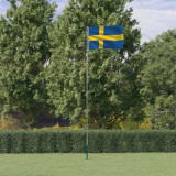 Steag Suedia si stalp din aluminiu, 5,55 m GartenMobel Dekor, vidaXL