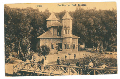 3072 - PITESTI, Trivale Park, Romania - old postcard, CENSOR - used - 1918 foto