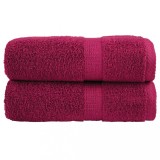 Cumpara ieftin Prosoape de baie premium, SOLUND, 2 buc., bordeaux, 30x30 cm, 600 g/m&sup2;