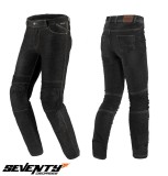 Blugi (jeans) femei pentru scuter - motocicleta Seventy model SD-PJ8 tip Slim fit culoare: negru (cu insertii Aramid Kevlar) XXL