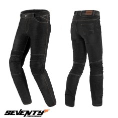 Blugi (jeans) femei pentru scuter - motocicleta Seventy model SD-PJ8 tip Slim fit culoare: negru (cu insertii Aramid Kevlar) M