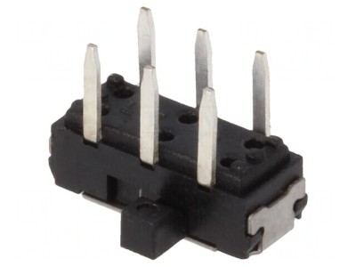 Comutator glisant 2 poziții SP3T 0,3A/6VDC ON-ON-ON PCB THT foto