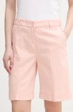 United Colors of Benetton pantaloni scurti femei, culoarea roz, uni, high waist, 4CDRD901W
