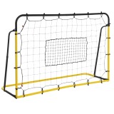 HOMCOM Filet de rebot de fotbal, 184L x 123H cm, rebot de fotbal, 5 unghiuri reglabile de la 60&deg; la 90&deg;, galben și negru | Aosom Romania