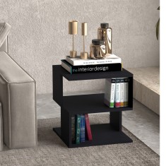HOMCOM Masuta de cafea 3 Etajere Mobilier Modern din Lemn 40x40x43cm foto