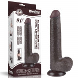 Cumpara ieftin Dildo Realistic Sliding Skin Dual Layer, Brun Inchis, 22.5 cm, Lovetoy