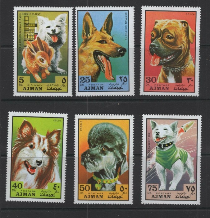 AJMAN, C&Acirc;INI - SERIE COMPLETĂ MNH