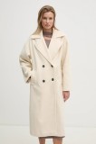 Answear Lab palton femei, culoarea bej, de tranzitie, oversize