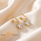 Cercei Inima Clara , Cercei placati 18K Brazilia, 2.5 cm