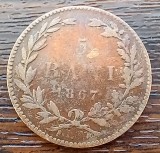 (MR9) MONEDA ROMANIA - 5 BANI 1867, PRINCIPATELE UNITE