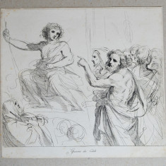 Guercino gravura veche pe hartie manuala