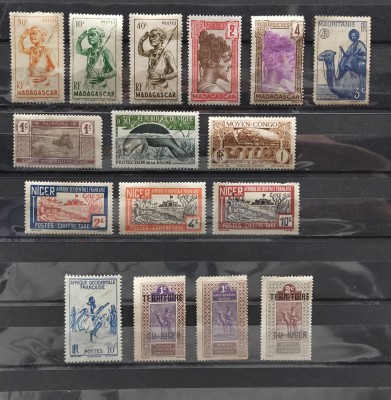 Africa lot Timbre nestampilate foto