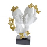 Statueta alba cu accente aurii &quot;Armonie cu fluturi&quot;