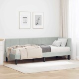 Cumpara ieftin Cadru de pat colțar cu saltea Gri deschis 80 x 200 cm Catifea
