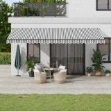 Copertina retractabila manual cu LED-uri antracit/alb 600x350cm GartenMobel Dekor, vidaXL