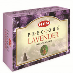 Conuri parfumate Lavanda, HEM profesional, calm si echilibru, 10 conuri (25g) aromaterapie, suport metalic inclus foto