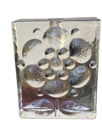 SOLIFLORA VINTAGE DIN STICLA MASIVA CU MODEL IN RELIEF, WALTHER GLAS ANII&amp;#039;70 foto