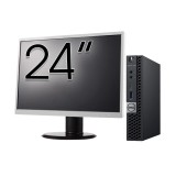 Pachet Calculator Second Hand DELL OptiPlex 7060 Mini PC, Intel Core i5-8500T 2.10 - 3.50GHz, 8GB DDR4, 256GB SSD + Monitor 24 Inch NewTechnology Medi