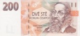 Bancnota Republica Ceha 200 Korun 1998 - P19 UNC ( vezi descriere )