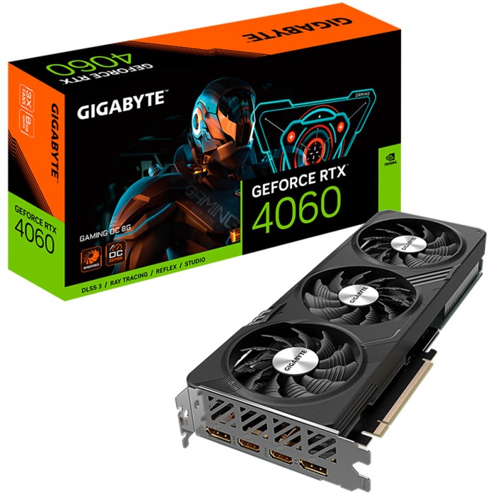 GIGABYTE Video Card NVIDIA GeForce RTX 4060 GAMING OC 8G, GDDR6 8GB/128bit, PCI-E 4.0 x8, 1x8-pin, Retail &quot;GV-N4060GAMING OC-8GD&quot;