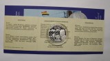 BNR - 100 LEI 1999 . EXPEDITIA BELGICA . CU PLIANT,CERTIFICAT si CUTIE BNR ., Argint