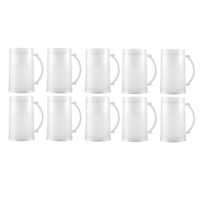 Set 10 Halbe cu pereti dubli pentru congelator, 460 ml
