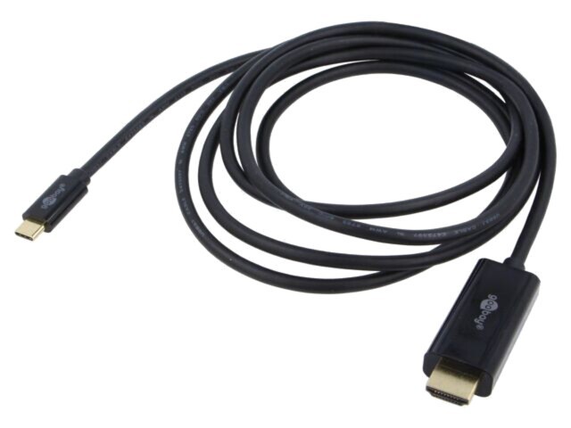 Cablu Goobay HDMI la USB-C 2m, negru, PVC, 4K HDR UHD