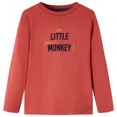 Tricou pentru copii cu m&acirc;neci lungi roșu ars 92