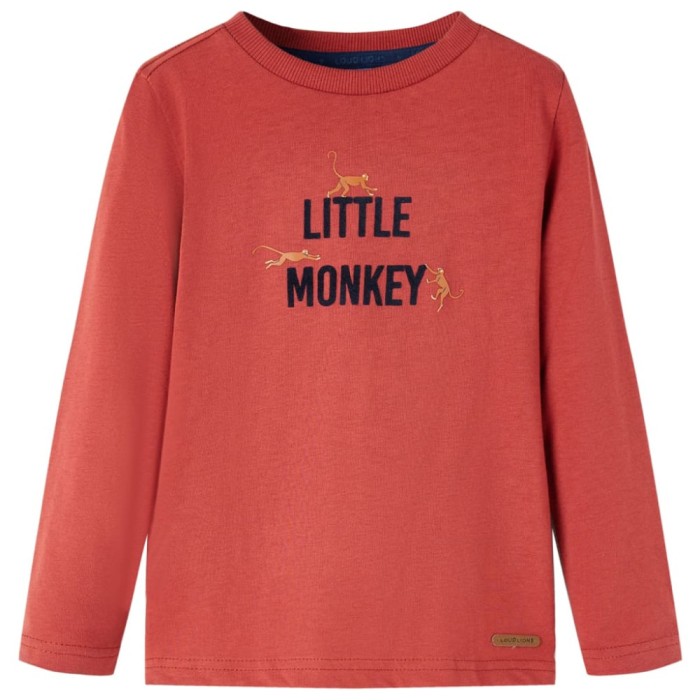 Tricou pentru copii cu m&acirc;neci lungi roșu ars 92