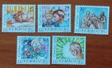 LUXEMBURG 1975-Serie veche--'' CARITAS-Pt ajutor copii''-Set 5VAL.=MNH-Nestampilate -Vezi-Scan