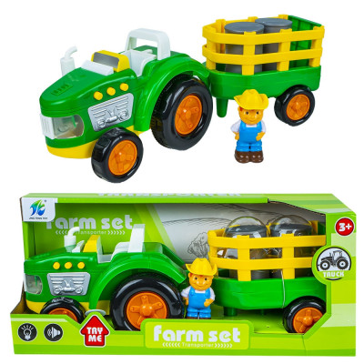 Tractor cu remorca + figurina fermier foto