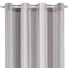 Perdea Decorativă, Model Dungi, Inele, Poliester, Dimensiuni 140x260 cm, Multicolor