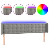 Cumpara ieftin Tablie de pat cu LED, gri deschis, 163x16x78/88 cm, catifea