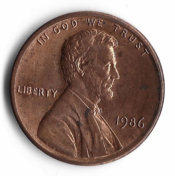 SUA one cent 1986