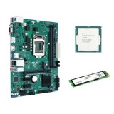 Placa de Baza Second Hand Asus PRIME H310M-DASH, Socket 1151v2, mATX + Procesor Intel Core i3-8100 3.60GHz + SSD NVME M.2 256GB