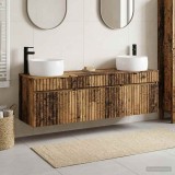 Cumpara ieftin Set dulap baie 3 buc. Lemn vechi 157 x 44,5 x 80 cm