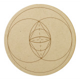 Grila pentru cristale din lemn 20cm - vesica piscis vasul pestelui, Stonemania Bijou