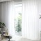 Perdea triplu voal cu rejansa din bumbac tip fagure, Premium, 600x240 cm, alb mat