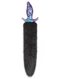 Dop Anal Mystitail cu Coada Detasabila, Silicon Moale, Albastru, 14 cm