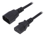 Cablu Alimentare 1,8m IEC C13-C14 Negru 10A