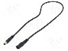 Cablu alimentare DC, DC 5,5/1,7 mufa, DC 5,5/2,1 soclu, negru, 0,5m, WEST POL - P55-C21-C100-050BK