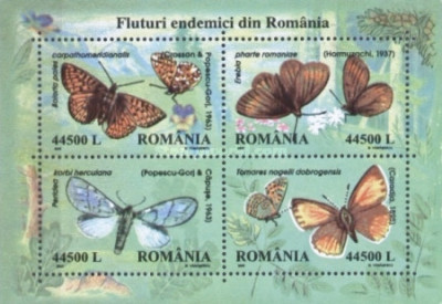 2002 - Fluturi endemici din Romania, colita neuzata foto
