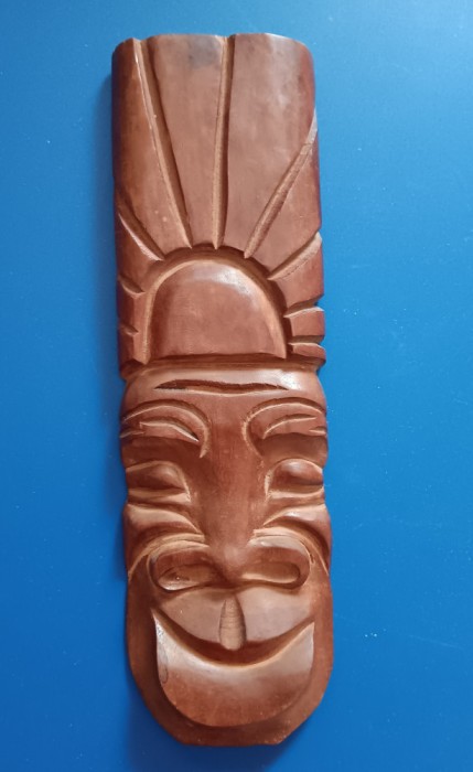LM - Masca africana din lemn - vintage - lucrata manual