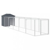 Cusca caine cu acoperis antracit 117x609x123 cm otel galvanizat