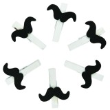 Set 6 carlige albe din lemn cu mustati negre 4.5cm