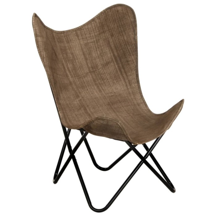 Scaun tip fluture, gri taupe, p&acirc;nză