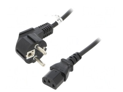 Cablu Alimentare Unghiular Schuko la IEC C13 PVC 1.5m foto